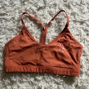 Orange gymshark x KK fit sports bra, size small